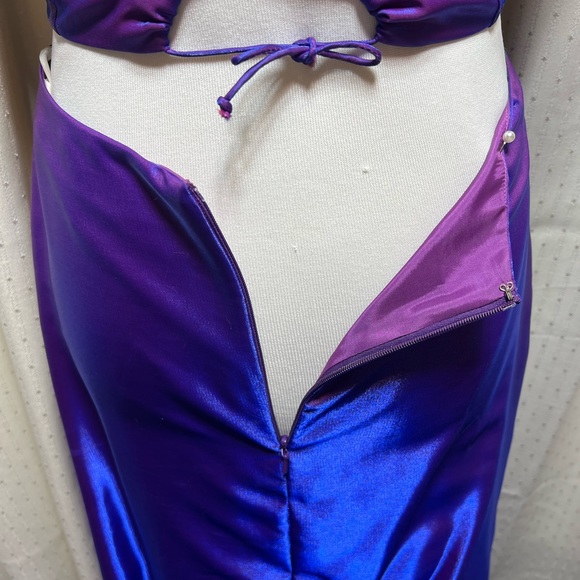 Purple and Blue Color Shift Two- Piece Le Gala Prom Dress - Picture 5 of 6